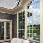 Patio with large windows