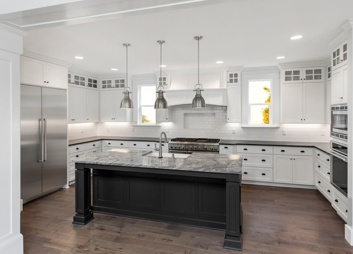 kitchen with white windows