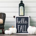 fall decorations set out on a porch