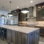 remodeled kitchen with large island